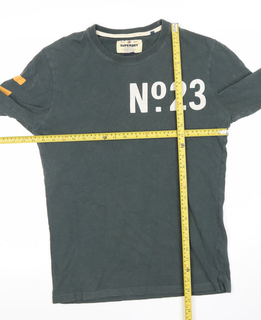 Superdry Men's Green Long Sleeve No.23 Graphic T-Shirt Medium