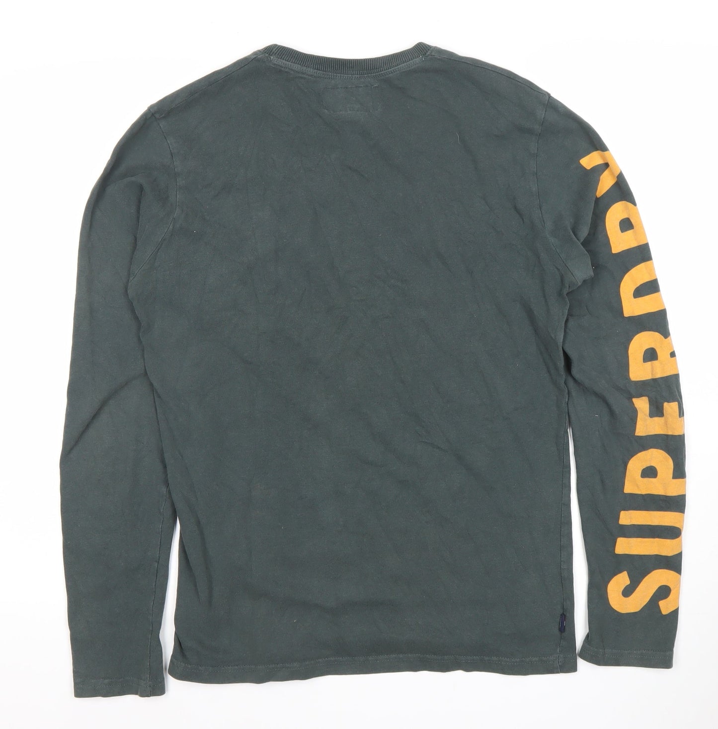Superdry Men's Green Long Sleeve No.23 Graphic T-Shirt Medium