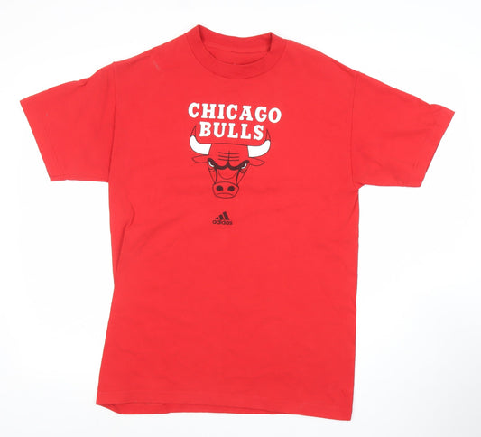 Adidas Chicago Bulls Red Crew Neck Men's Medium Graphic T-Shirt