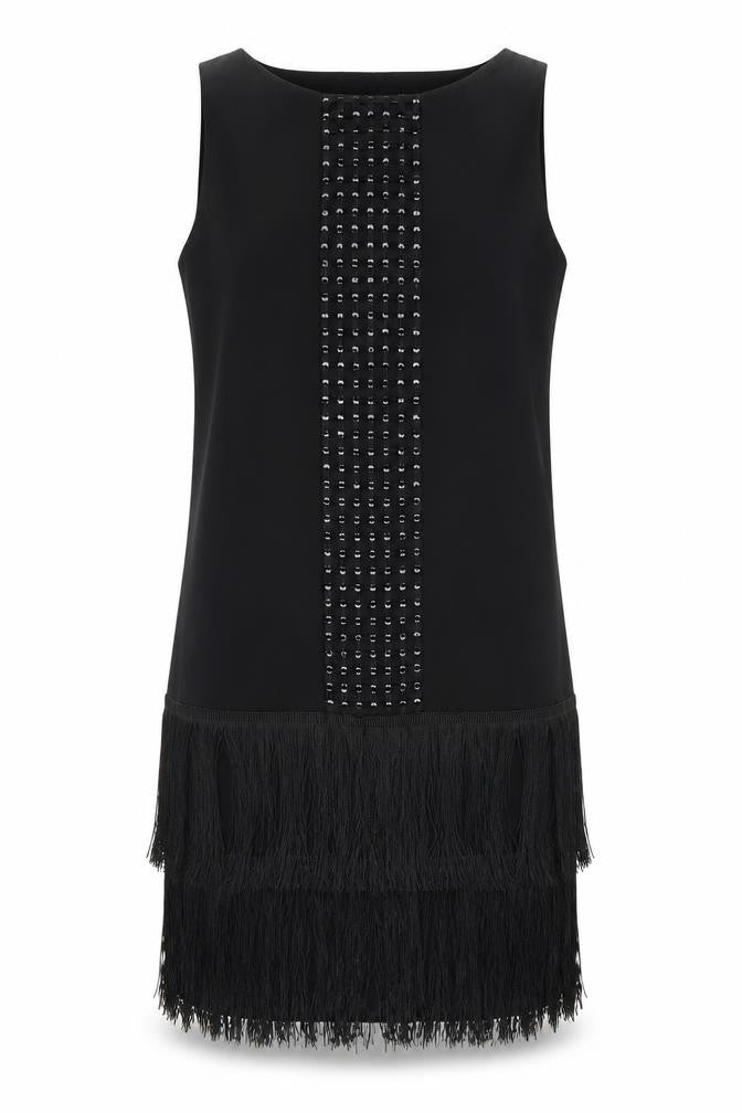 Principles by Ben de Lisi Women's Black Size 12 Fringe Sequin Shift Dress