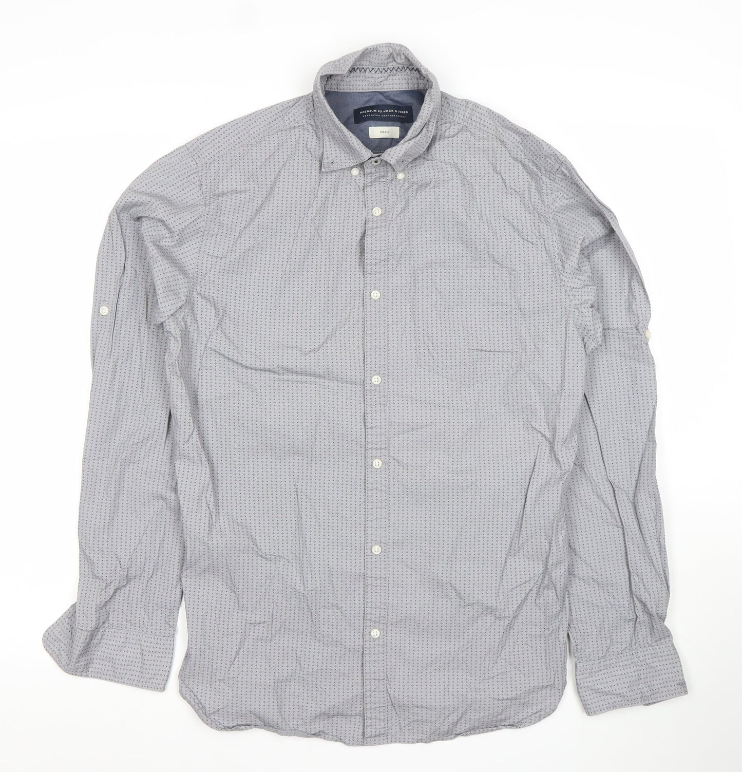 Jack & Jones Premium Men's Grey Small Classic Long Sleeve Button-Up Shirt