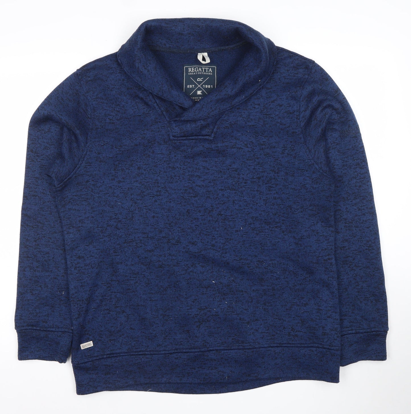Regatta Men's Blue Knit Pullover Sweatshirt Size M Outdoor Shawl Collar