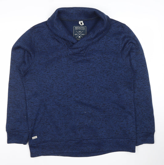 Regatta Men's Blue Knit Pullover Sweatshirt Size M Outdoor Shawl Collar