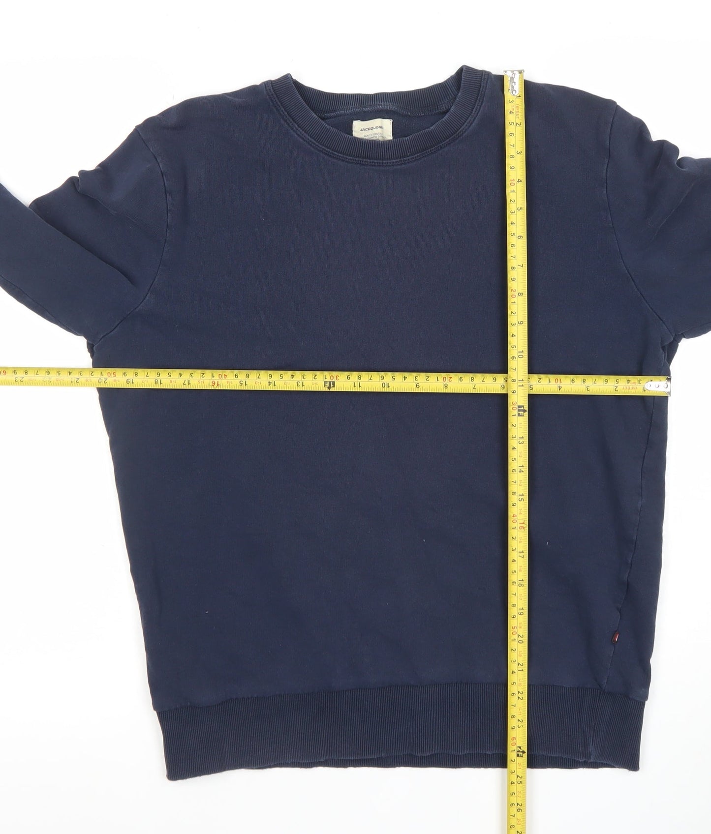 Jack & Jones Men's Blue Cotton Crew Neck Sweatshirt M