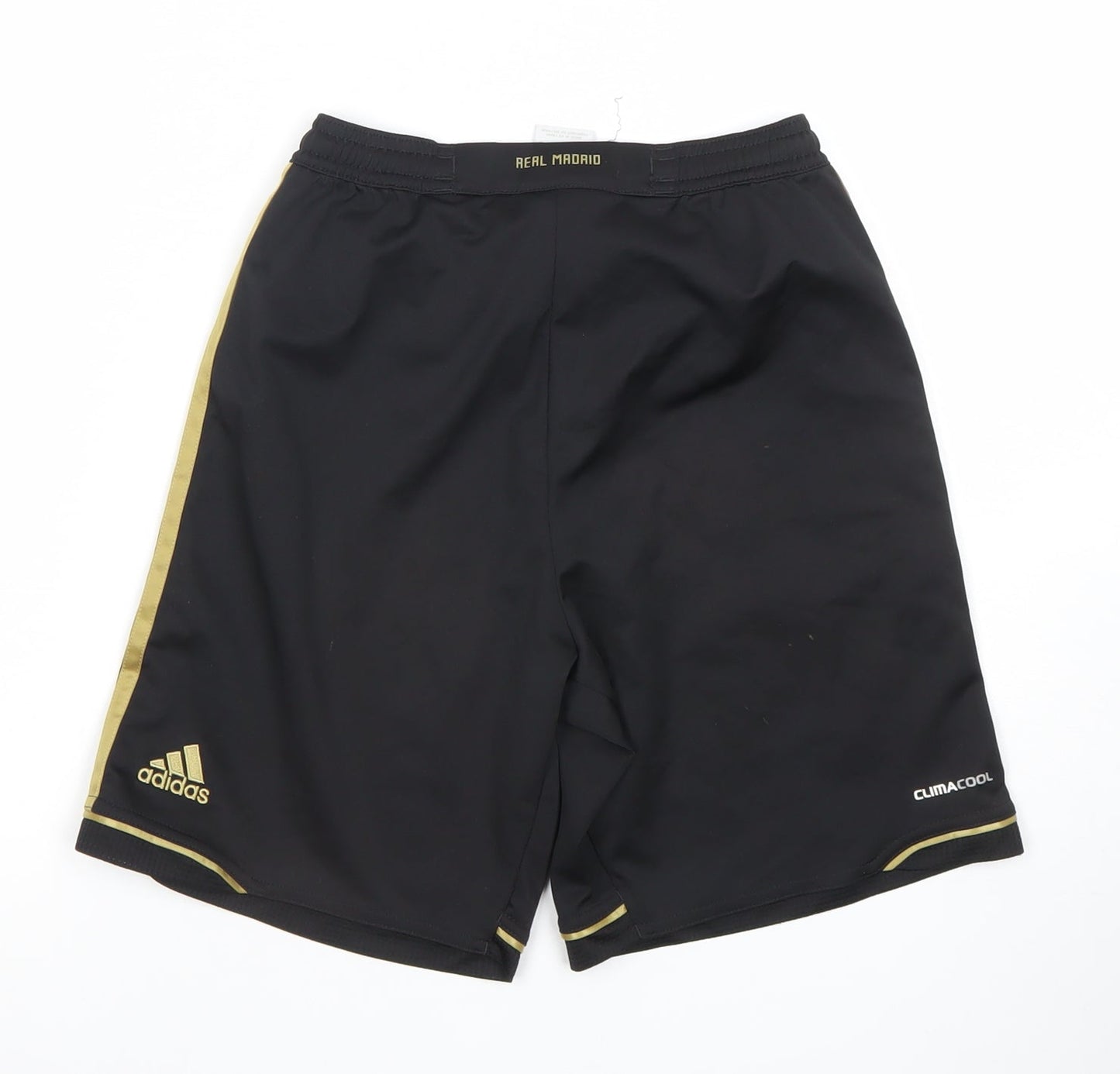 Adidas Boys Black Real Madrid Climacool Athletic Shorts 11-12 Years