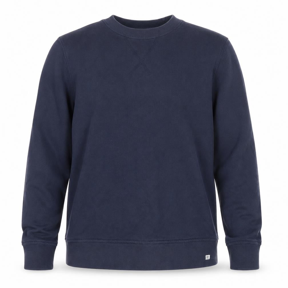 RE THREADS Men's Blue Cotton Crew Neck Pullover Sweatshirt Size S