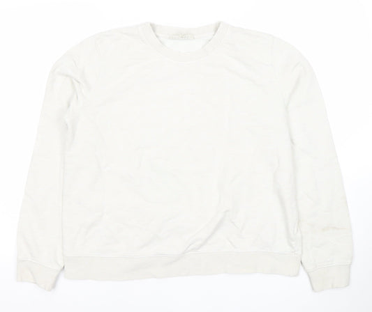 Boden Women’s Ivory Cotton Crew Neck Pullover Sweatshirt M