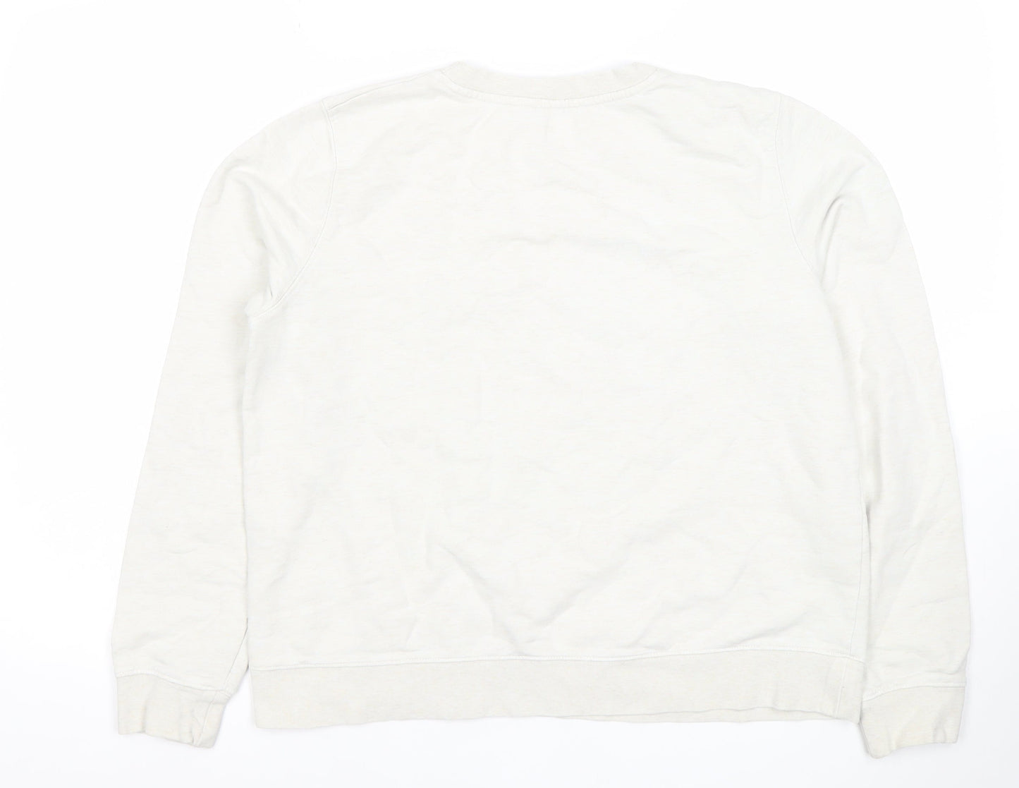 Boden Women’s Ivory Cotton Crew Neck Pullover Sweatshirt M