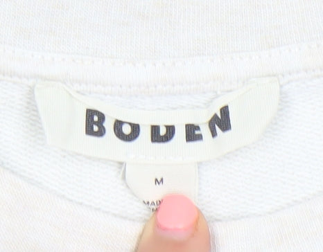 Boden Women’s Ivory Cotton Crew Neck Pullover Sweatshirt M