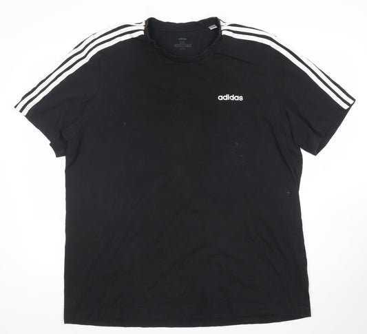 Adidas Men's Black 2XL Short Sleeve Cotton Sports T-Shirt