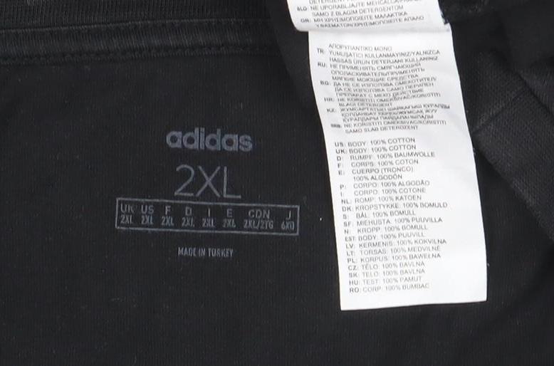 Adidas Men's Black 2XL Short Sleeve Cotton Sports T-Shirt
