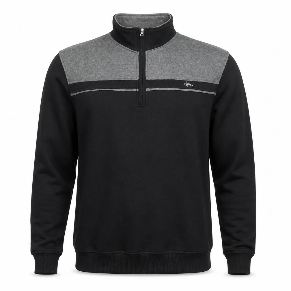 J.J. Wills Men's Black 1/4 Zip Mock Neck Sweatshirt L
