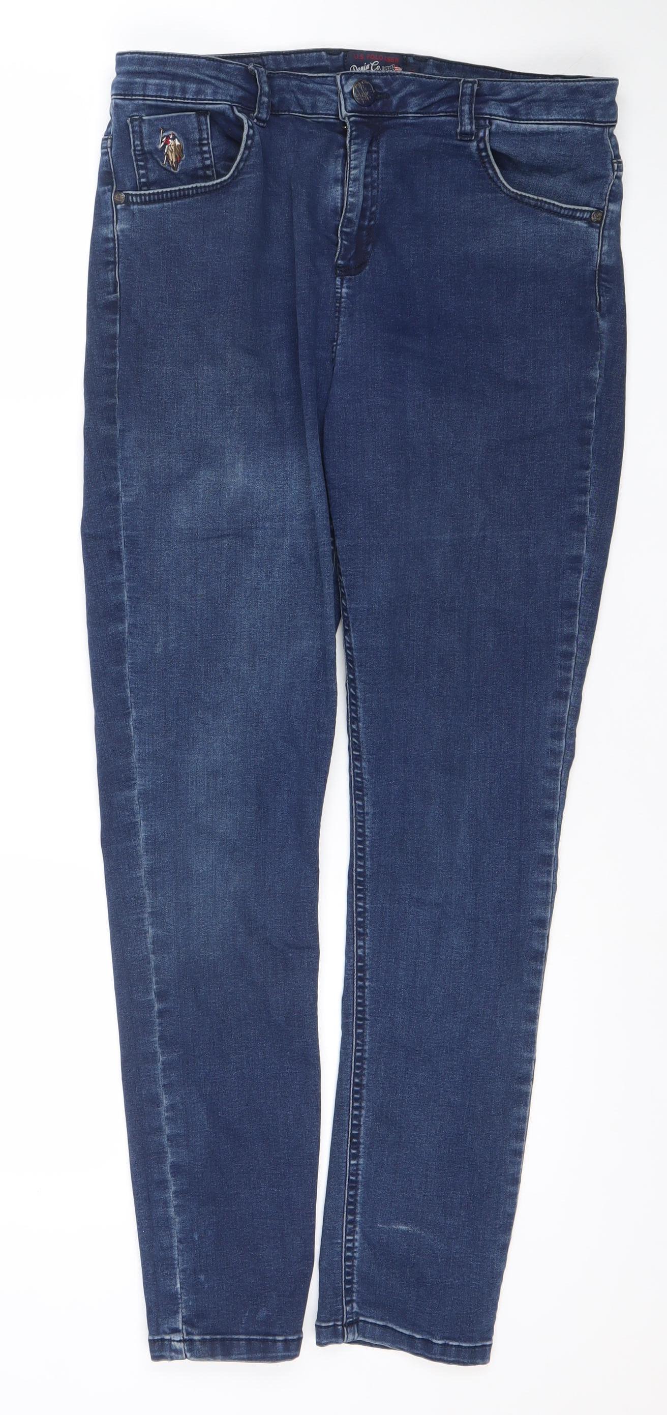 U.S. Polo Assn. Women's Blue Skinny Denim Jeans Size 14