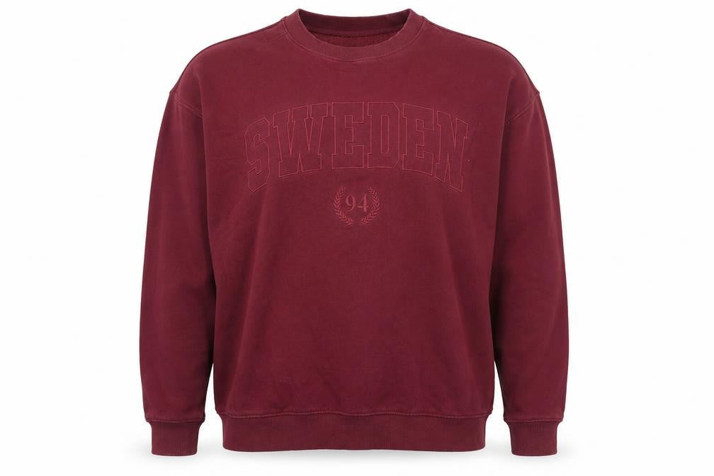 Primark Womens Burgundy 'Sweden 94' Pullover Sweatshirt M