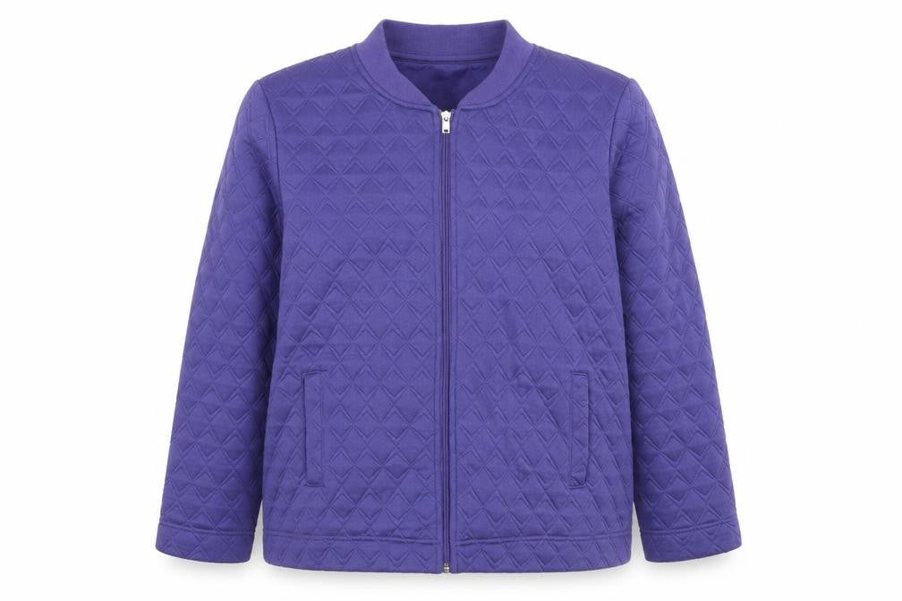 Honor Millburn Women's Purple Quilted Full Zip Sweatshirt Size 12
