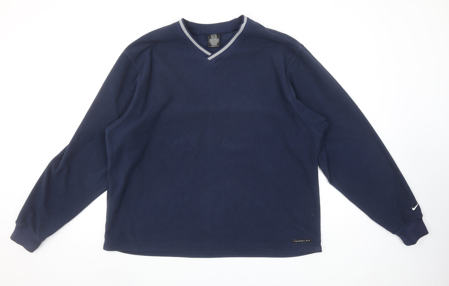 Nike Men's Blue V-Neck Therma-Fit Fleece Sweatshirt Size M