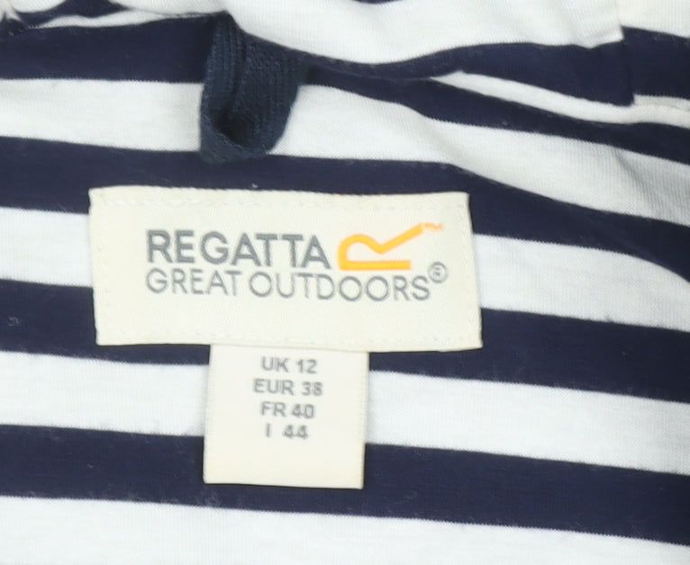 Regatta Women Blue Waterproof Hooded Rain Coat Jacket UK 12