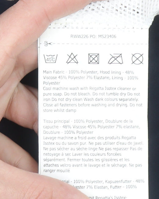 Regatta Women Blue Waterproof Hooded Rain Coat Jacket UK 12