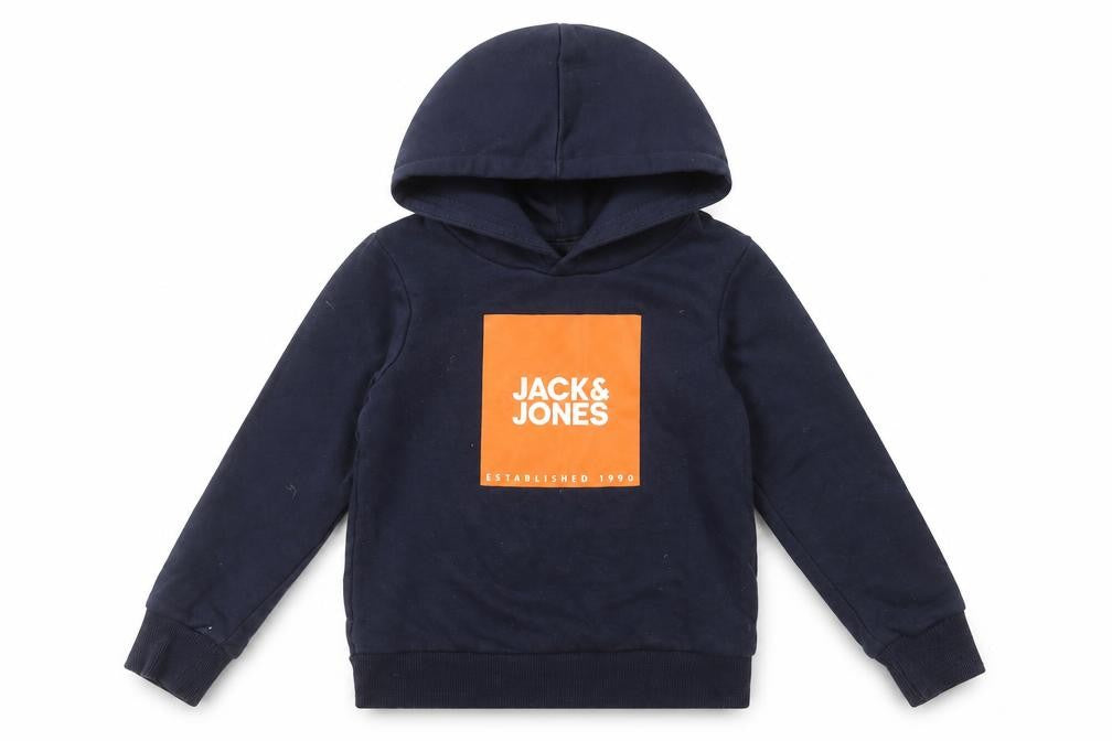 Jack & Jones Boys Navy Blue Pullover Hoodie Size 6 Years Cotton Blend
