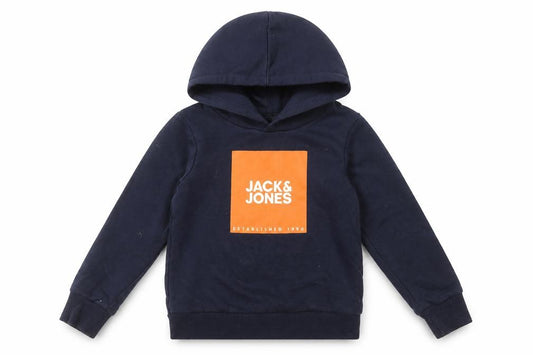 Jack & Jones Boys Navy Blue Pullover Hoodie Size 6 Years Cotton Blend