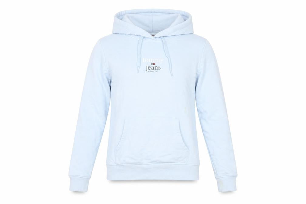 Womens UK XS Regular Tommy Jeans Blue Pullover Hoodie