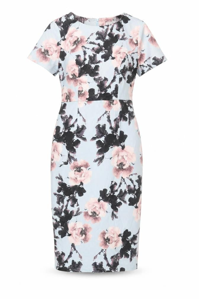 Amber Women's Multicoloured Floral Sheath Dress XS Short Sleeve
