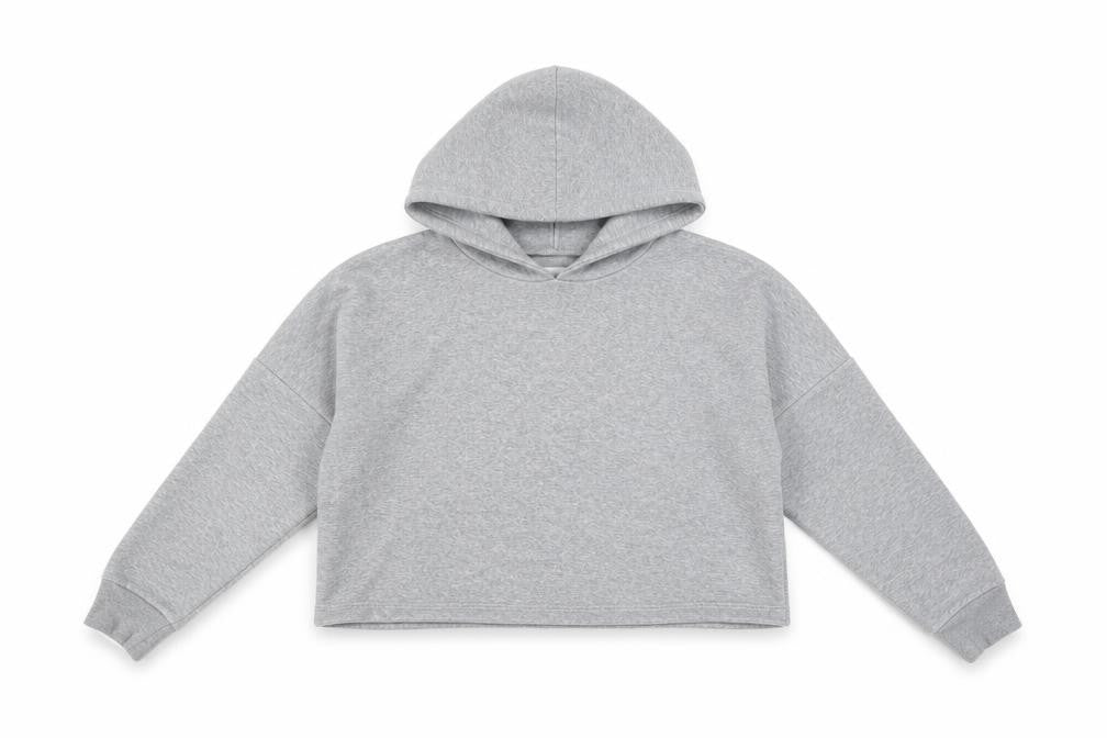 Front view of Puma girls’ grey pullover hoodie 9-10 years logo fleece sweatshirt