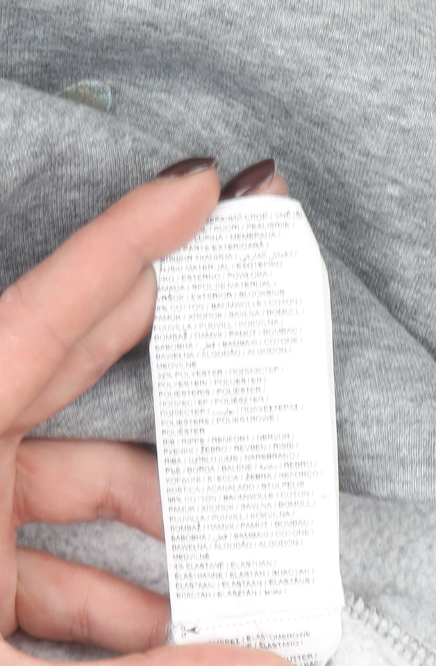 Puma Girls Grey Pullover Hoodie 9-10 Years Logo Fleece Sweatshirt