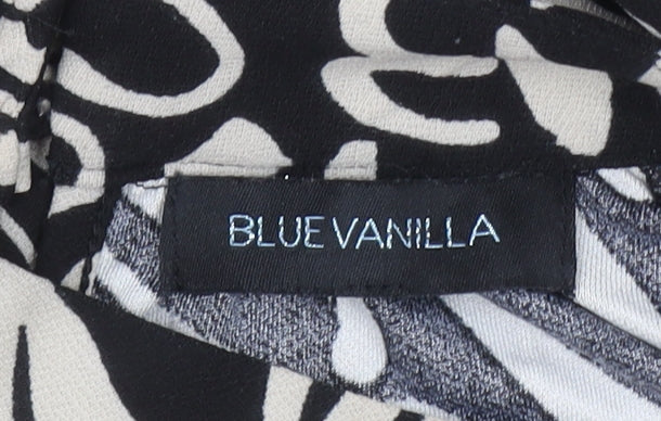Blue Vanilla Women’s Black Beige Abstract Tunic Blouse Size L