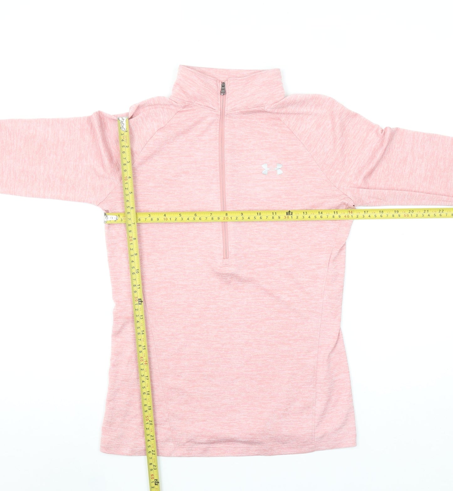 Under Armour Women's Pink HeatGear 1/2 Zip Long Sleeve Pullover Top Size S
