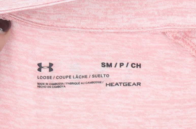 Under Armour Women's Pink HeatGear 1/2 Zip Long Sleeve Pullover Top Size S