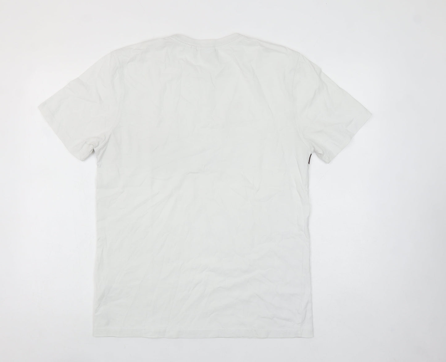 Diesel Men's White Colourblock Logo Cotton T-Shirt Size S