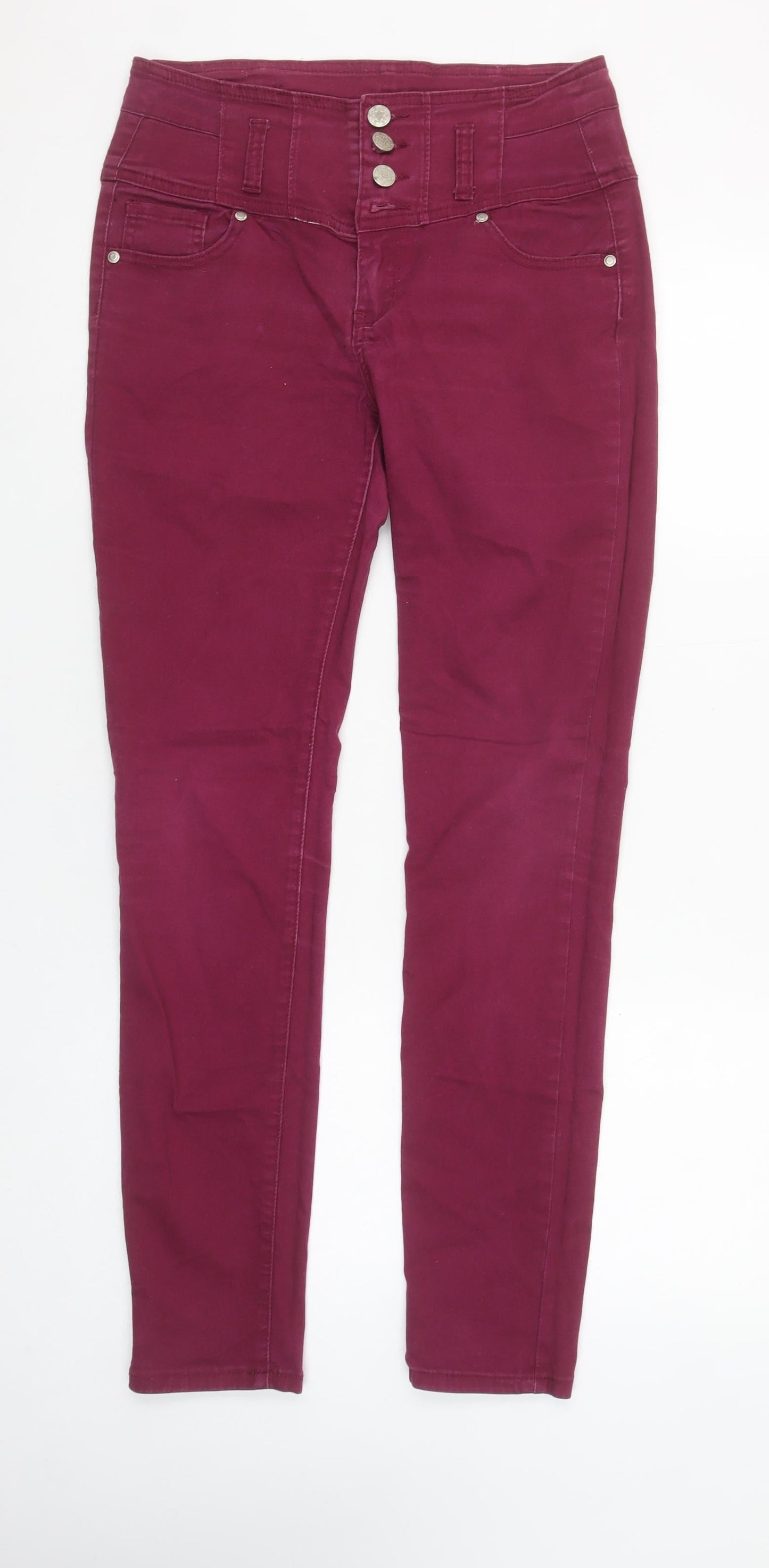Yes Yes Women's Purple Skinny High Rise Stretch Jeans UK 12