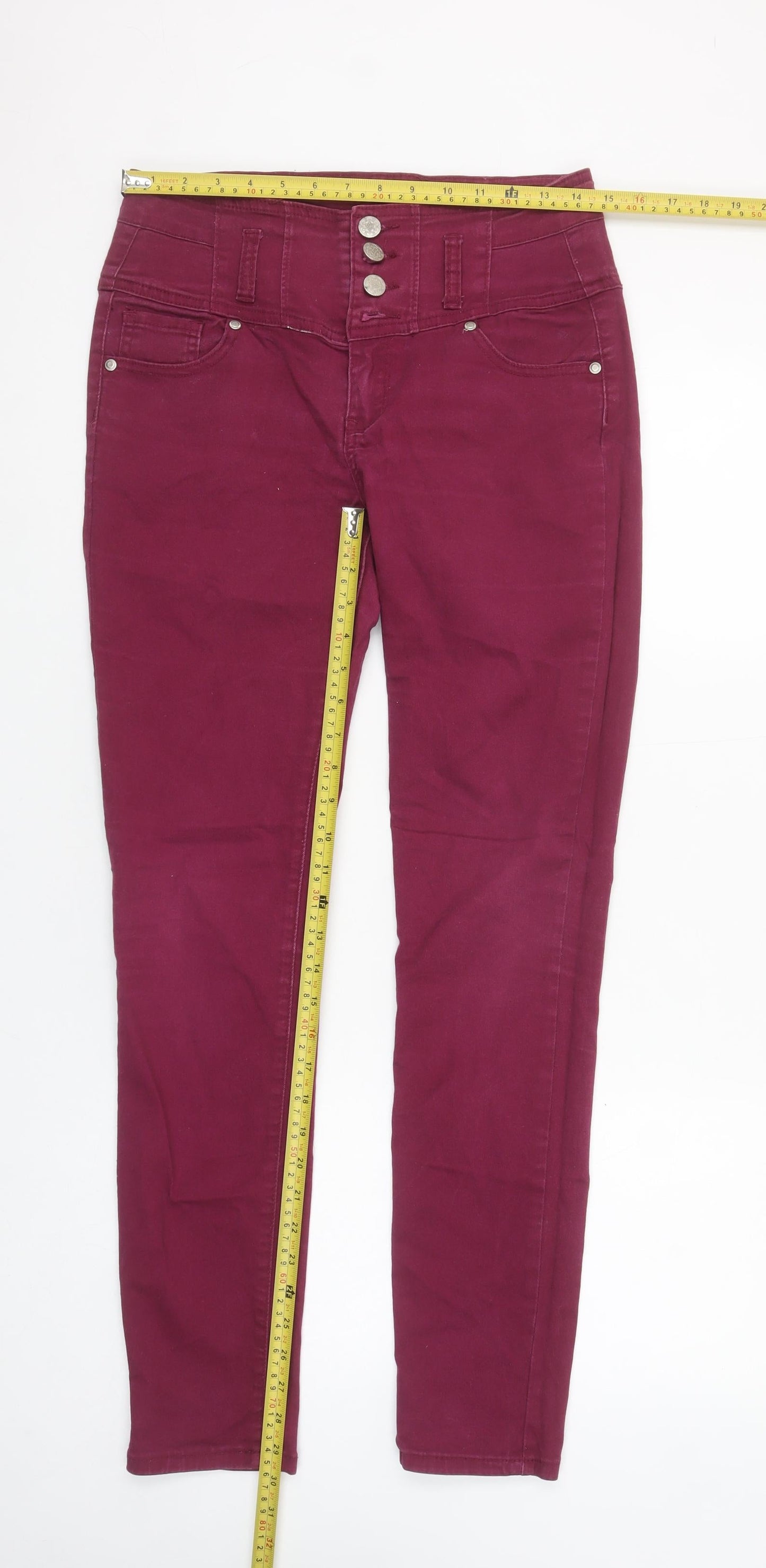 Yes Yes Women's Purple Skinny High Rise Stretch Jeans UK 12