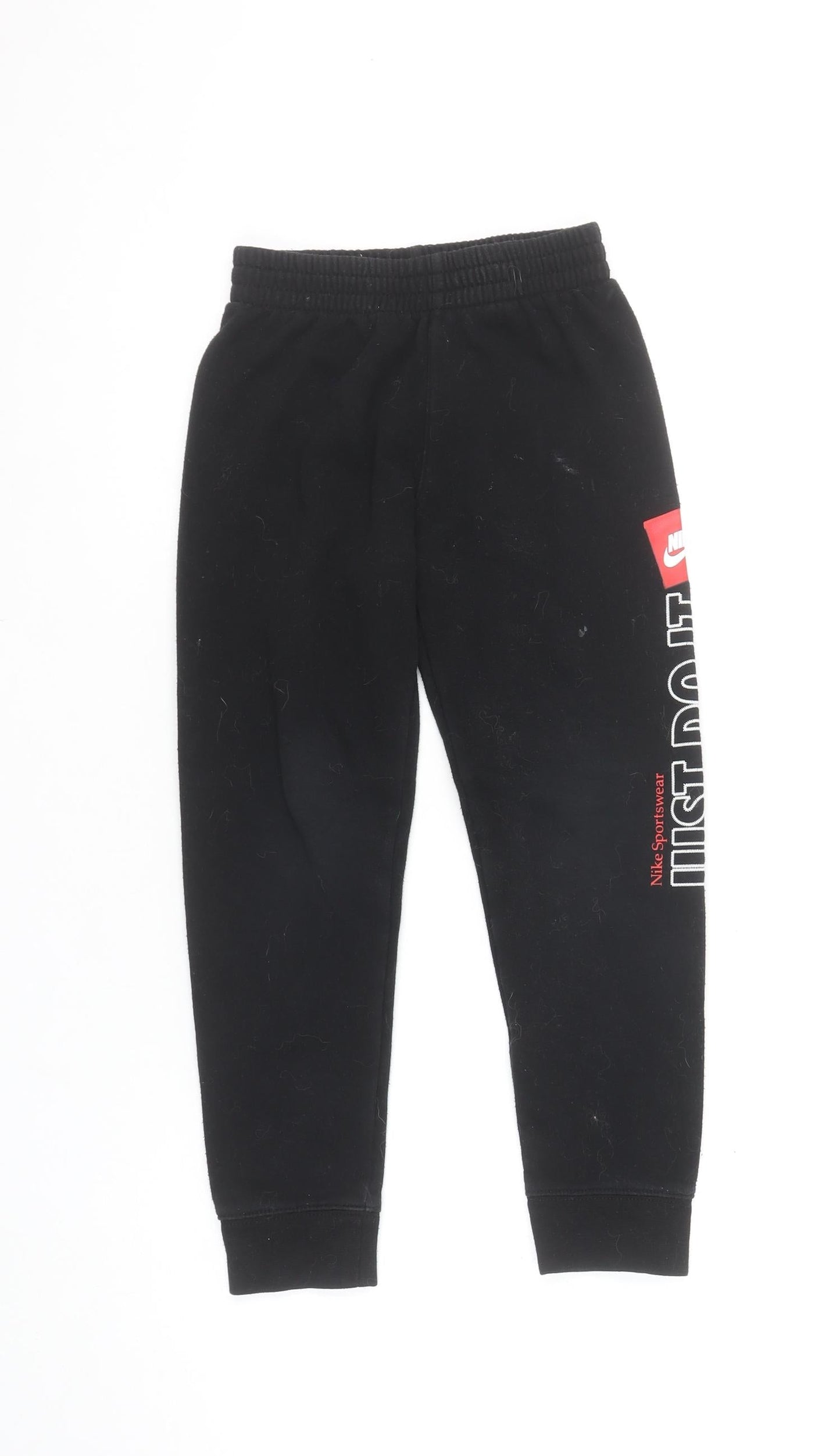 Nike Boys Black Jogger Trousers 6-7 Years Cotton Blend Sportswear