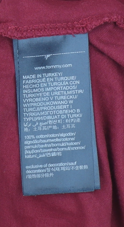 Tommy Hilfiger Women's Red XS Basic Cotton T-Shirt