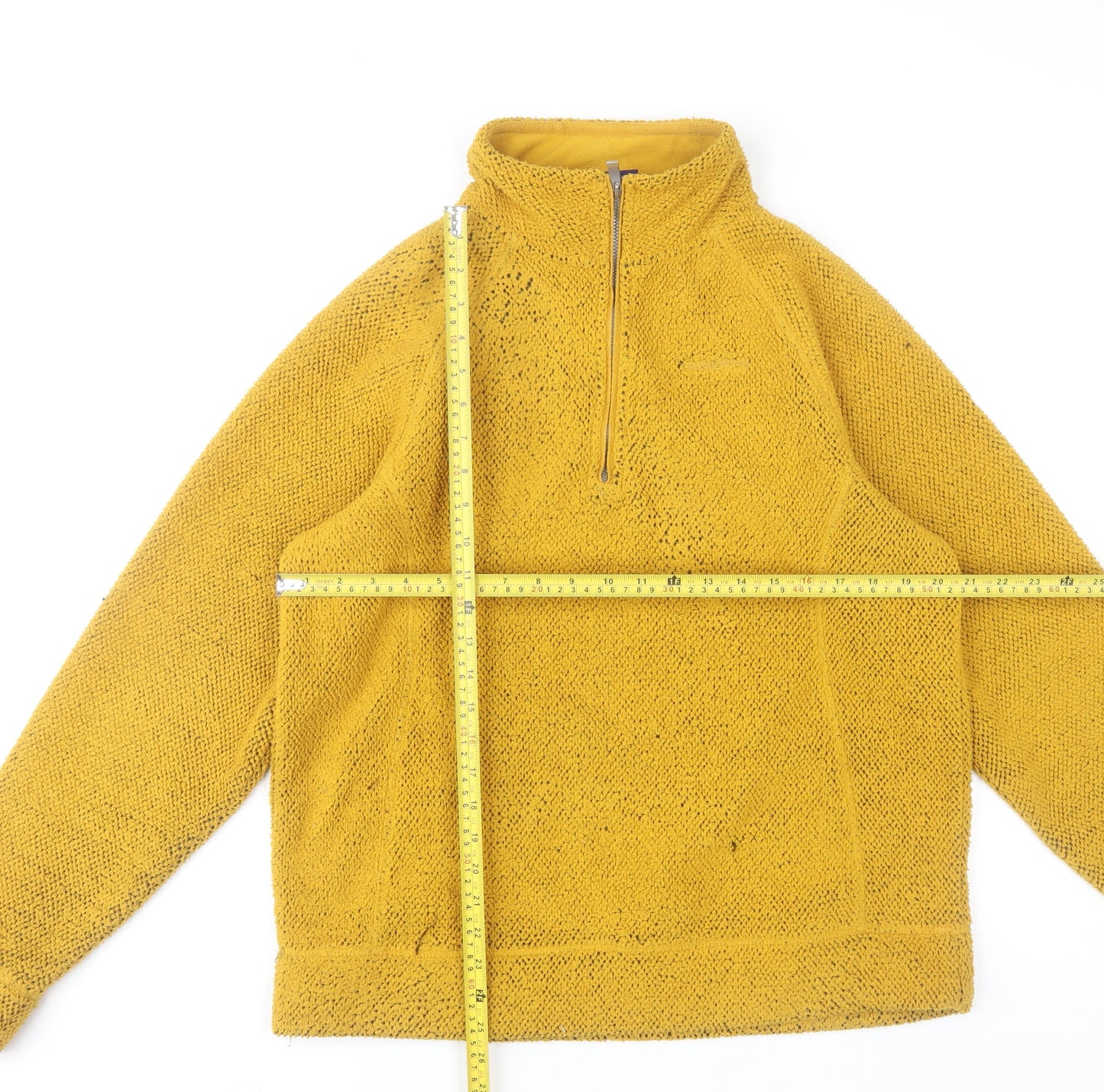 Craghoppers Men's Yellow Fleece 1/4 Zip Pullover Sweatshirt Size L