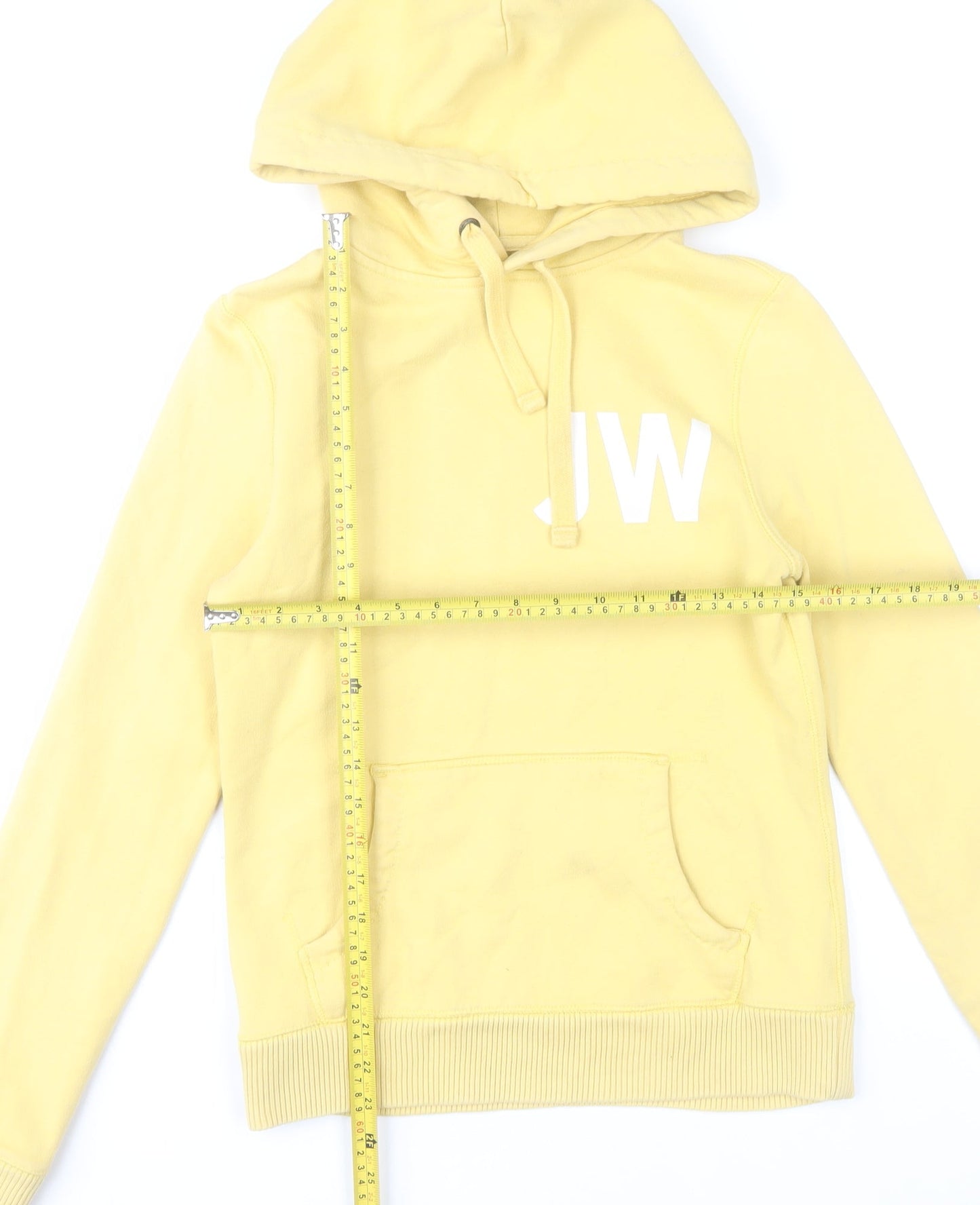 Jack Wills Womens Yellow Pullover Hoodie Size 8 Cotton Blend