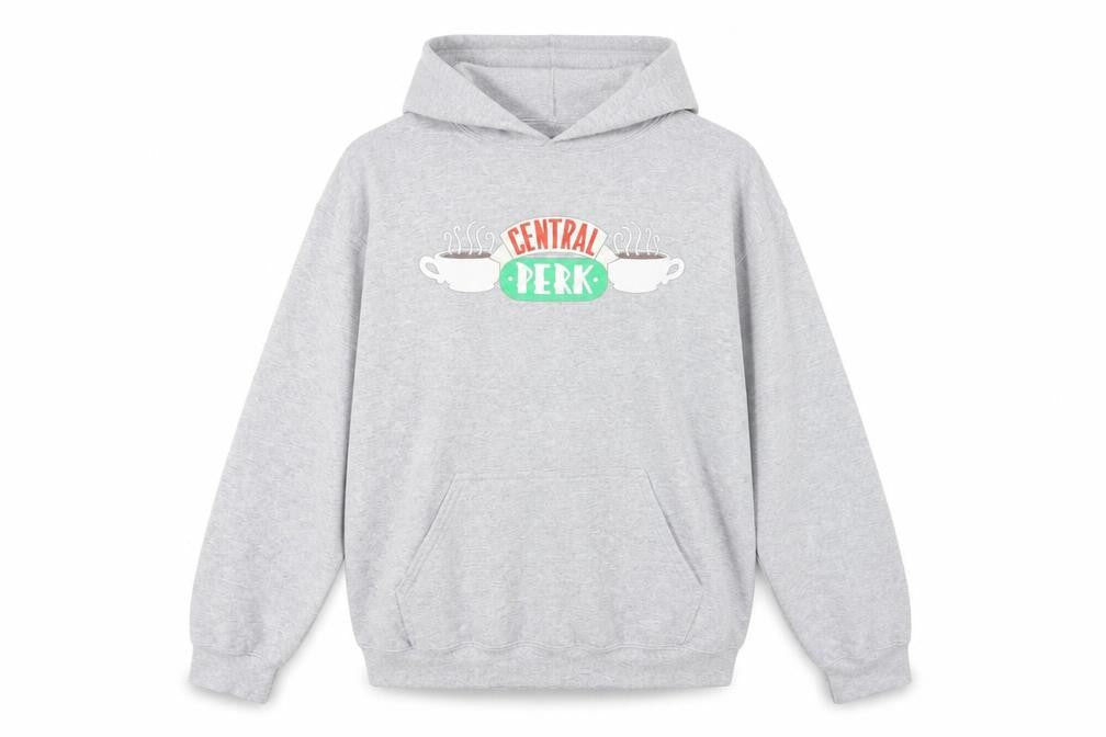 Friends Central Perk Grey Hoodie Women's Medium Pullover Sweatshirt