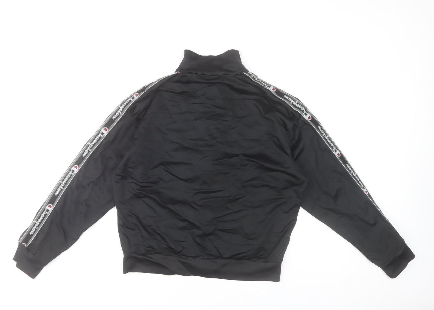 Champion Men’s Black XL Full Zip Track Sweatshirt with Logo Detail