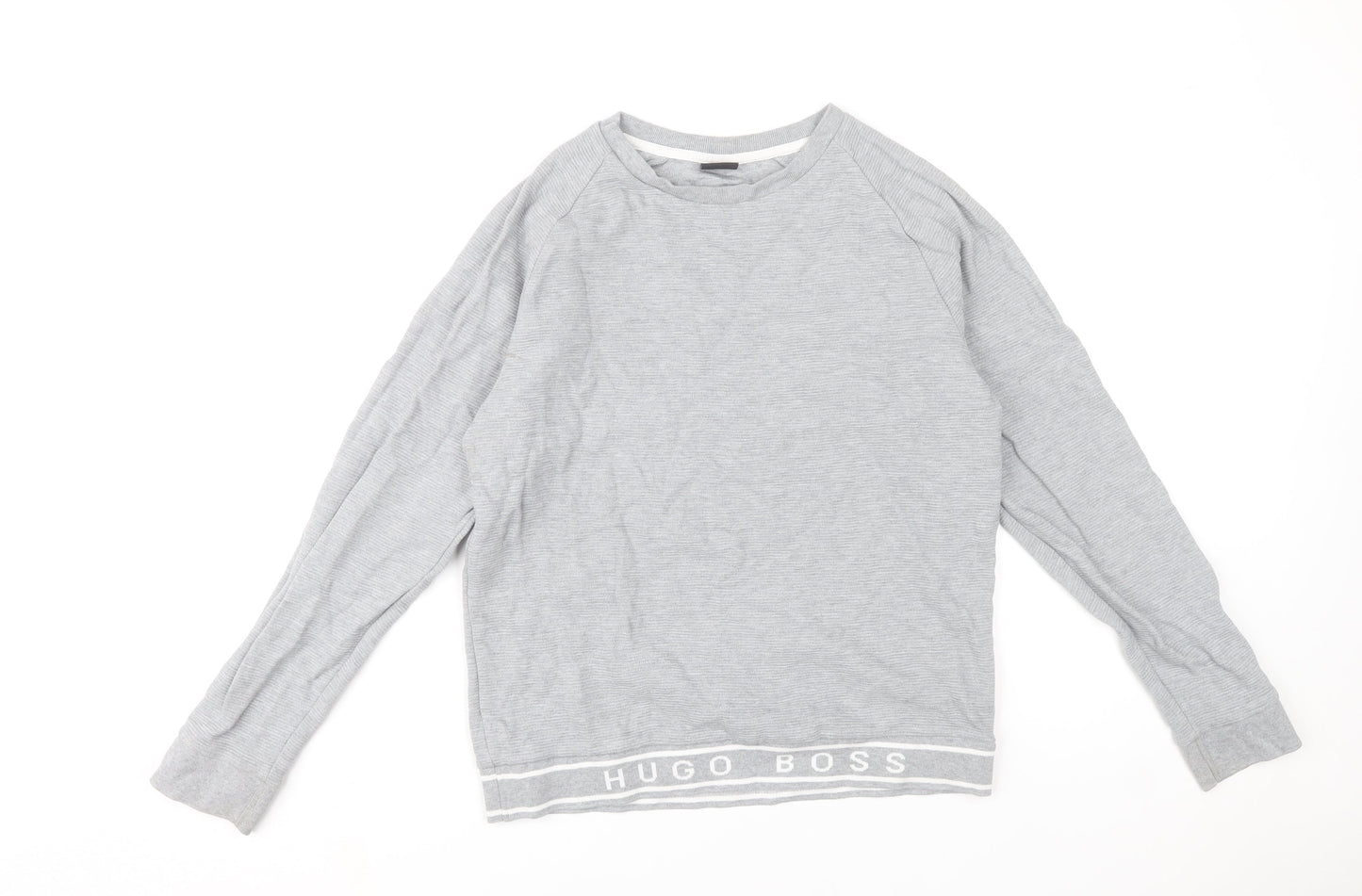 Hugo Boss Men's Grey Cotton Pullover Sweatshirt Size S