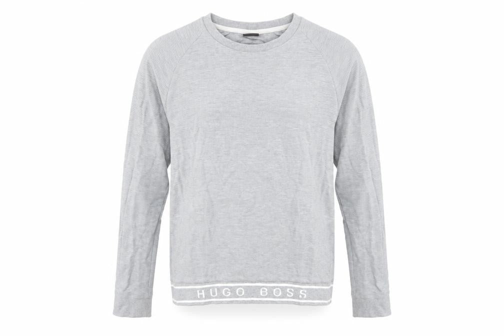 Mens UK S Regular HUGO BOSS Grey Pullover Sweatshirt