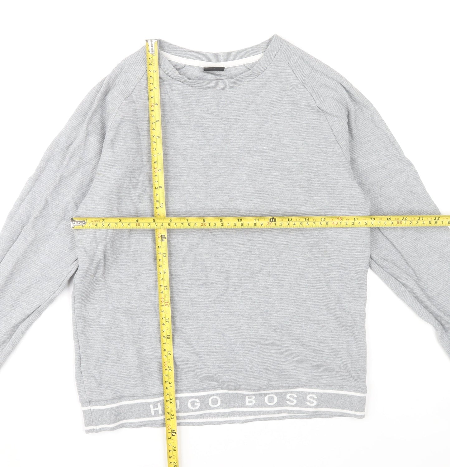 Hugo Boss Men's Grey Cotton Pullover Sweatshirt Size S