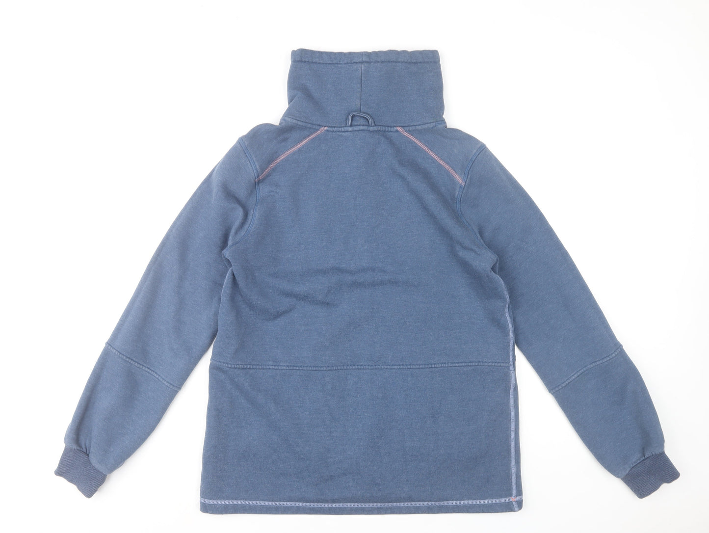 Joules Women Blue Pullover Sweatshirt UK 10 Cotton Blend Funnel Neck