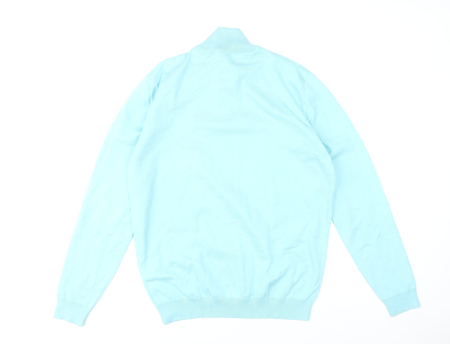 Paul Costelloe Living Mens Blue Medium 1/4 Zip Cotton Blend Jumper