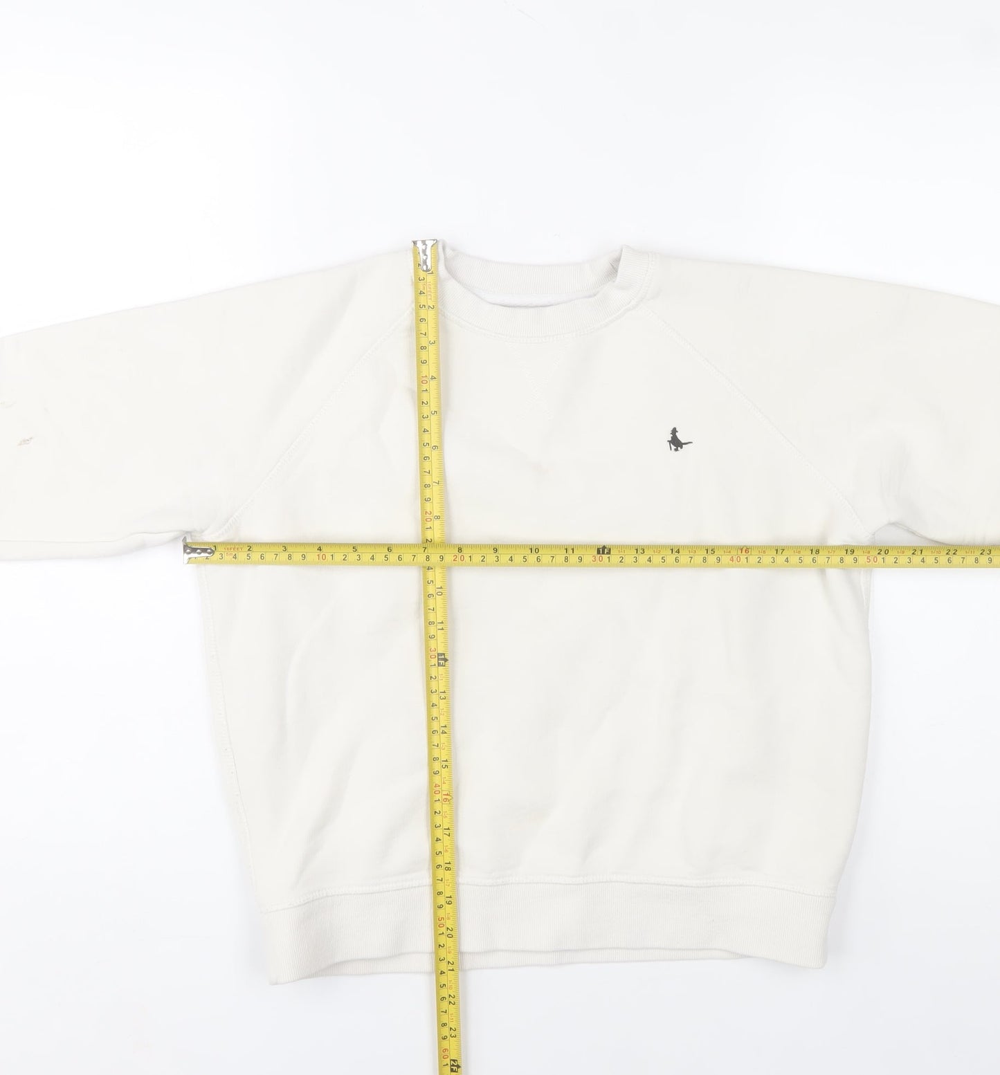 Jack Wills Women White Crew Neck Cotton Sweatshirt UK 8