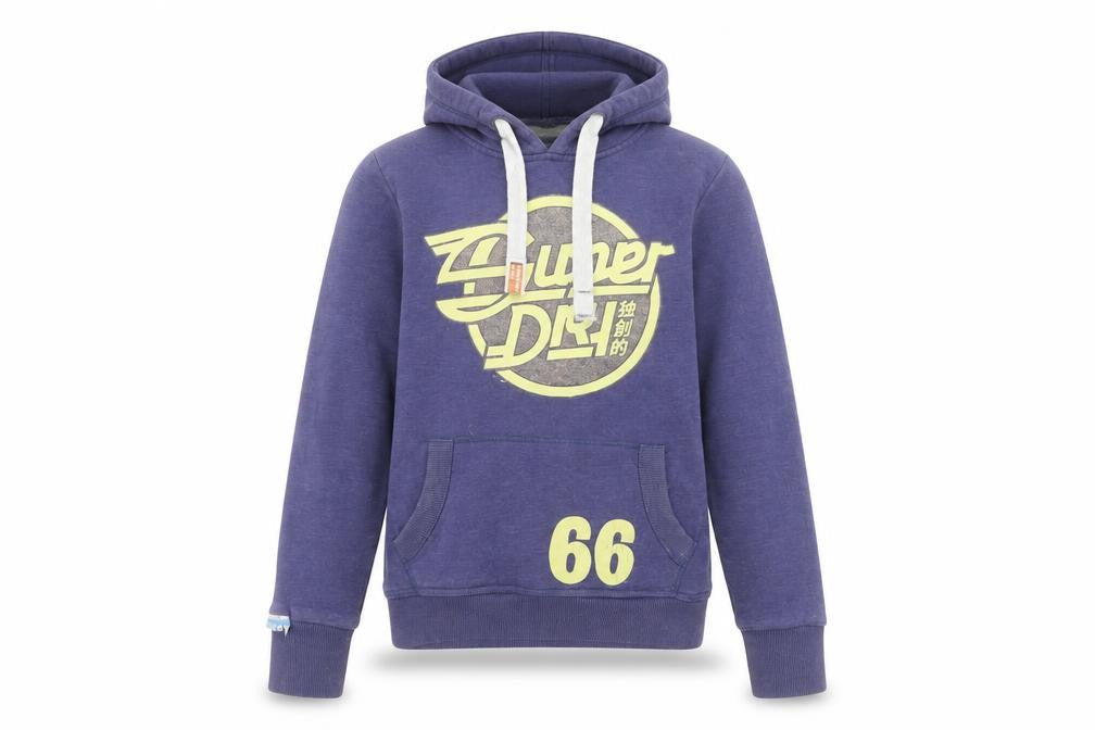 Womens UK S Regular Superdry Blue Pullover Hoodie