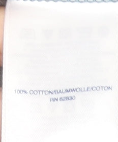 Lands' End Men's Blue Check 1/4 Zip Cotton Sweatshirt Size L