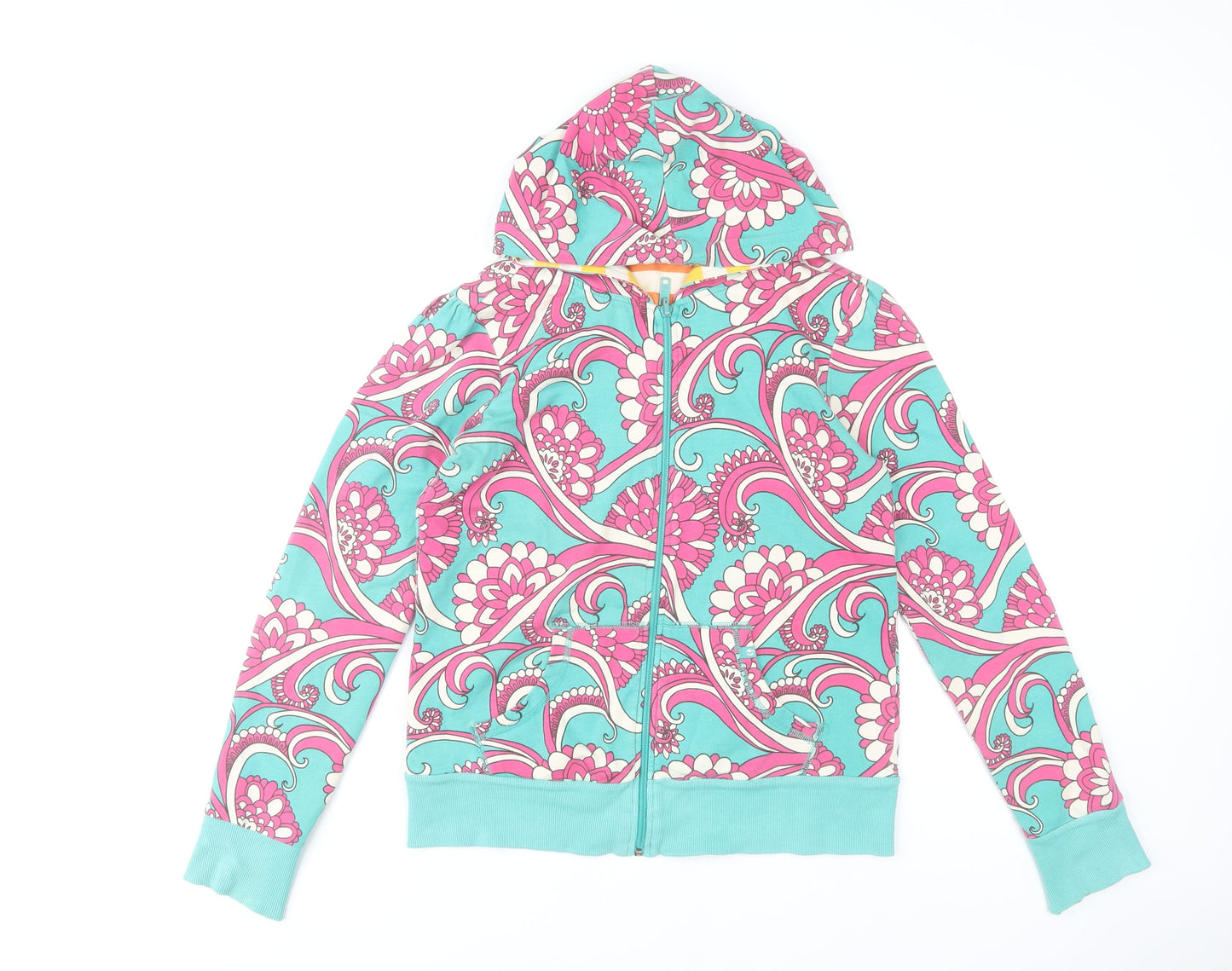 Billabong Womens Multicoloured Size 2 Full Zip Hoodie Cotton Blend