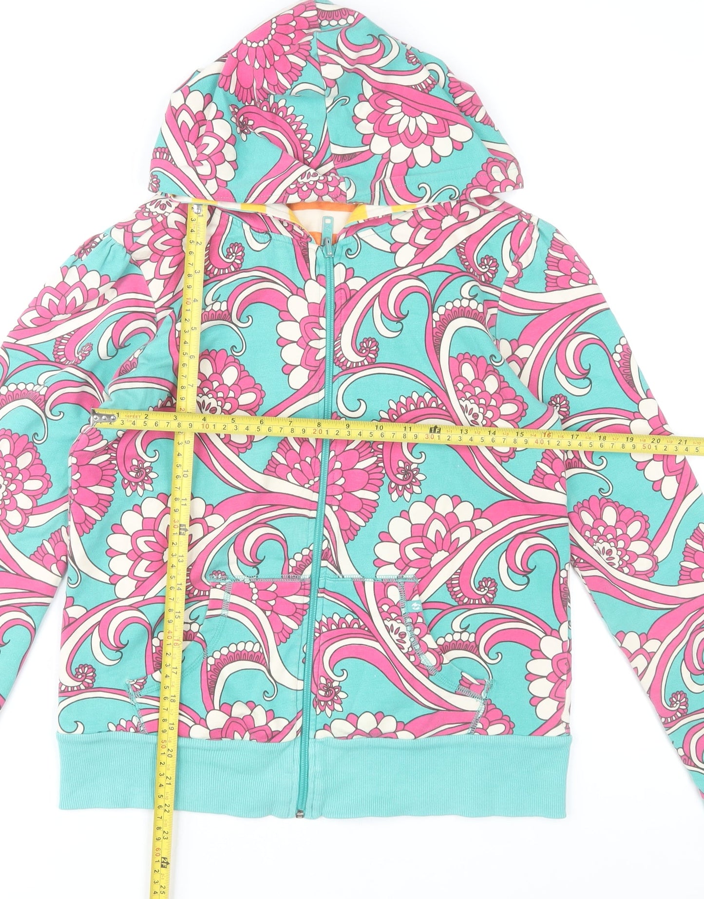 Billabong Womens Multicoloured Size 2 Full Zip Hoodie Cotton Blend